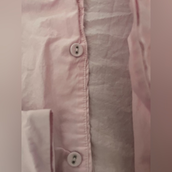 SKIMS Cotton Poplin Button Up Shirt Collared Baby Pink Oversized Sleep Size M - Picture 4 of 10